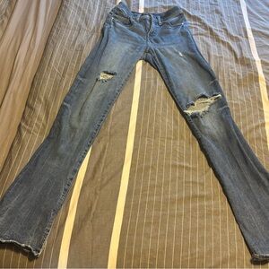 Express Skyscraper Distressed Blue Jeans for Women, Size 0L